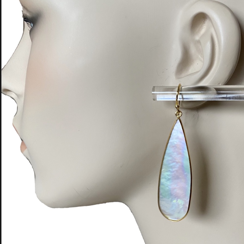 Sterling Silver Mermaid-Core Mermaidcore White Mother of Pearl Duster Earrings
